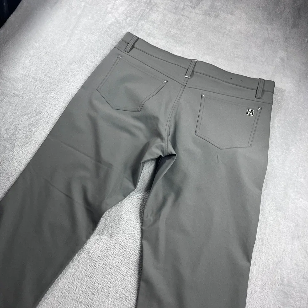 FootJoy Mens Athletic Fit Golf Pants Gray‎ 5-Pocket Stretch W35 L34